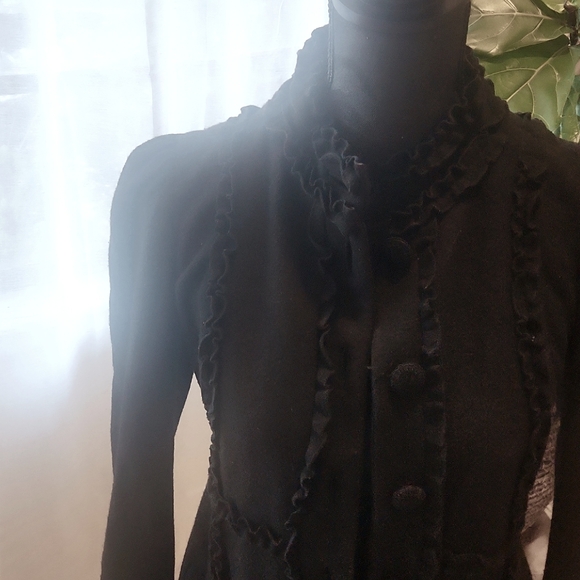 Leifsdottir Black Wool Coat - Picture 2 of 8